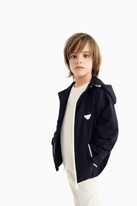Παιδικό μπουφάν Emporio Armani χρώμα: ναυτικό μπλε, EB000097 AF12995