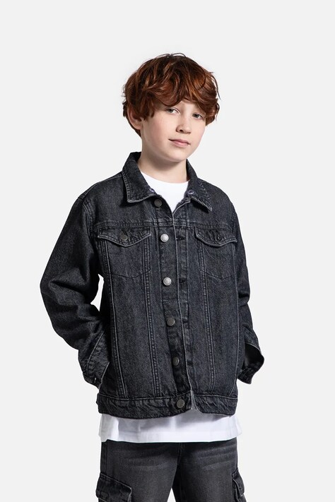 Τζιν μπουφάν Coccodrillo χρώμα: γκρι, JEANS COLLECTION BOY