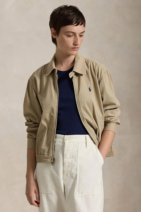 Βαμβακερό μπουφάν Polo Ralph Lauren χρώμα: μπεζ, 211934952