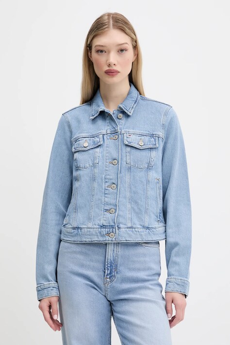 Τζιν μπουφάν Tommy Jeans χρώμα: μπλε, DW0DW20123