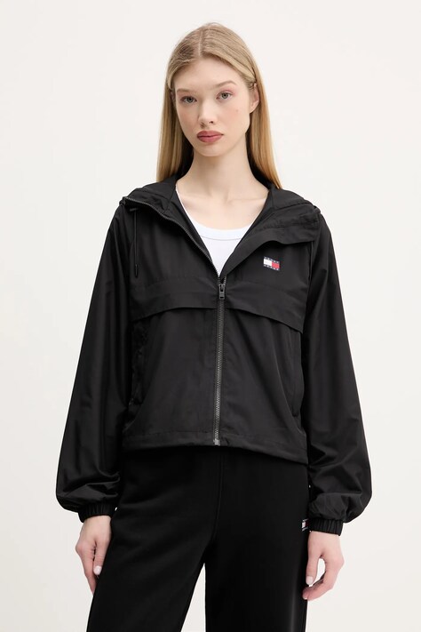 Μπουφάν Tommy Jeans χρώμα: μαύρο, DW0DW20672