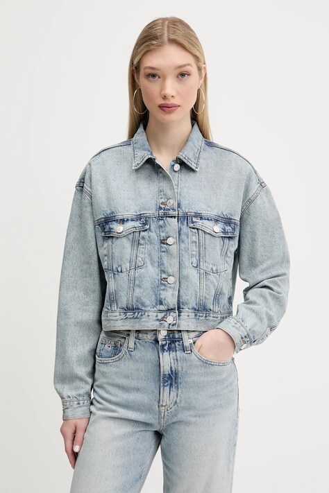 Τζιν μπουφάν Tommy Jeans χρώμα: μπλε, DW0DW21289
