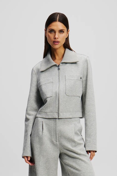 Μπουφάν Karl Lagerfeld χρώμα: γκρι, A2W20069