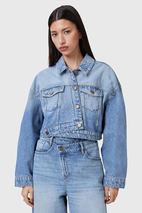 Τζιν μπουφάν AllSaints AKI CROSSOVER χρώμα: μπλε, W007OC