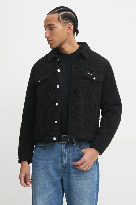 Μπουφάν Tommy Jeans χρώμα: μαύρο, DM0DM21093
