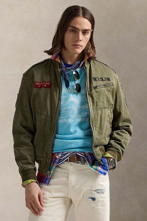 Βαμβακερό μπουφάν Polo Ralph Lauren χρώμα: πράσινο, 710964566