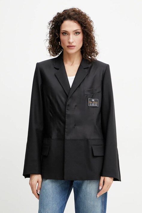 Μπλέιζερ με μίγμα μαλλιού Victoria Beckham χρώμα: μαύρο, 1225WJK006168B