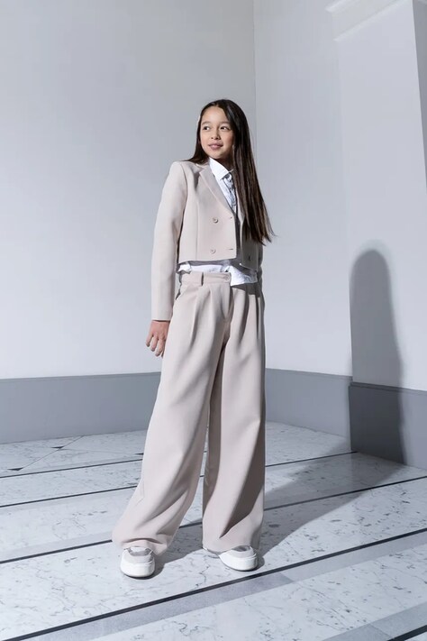 Σακάκι Coccodrillo χρώμα: μπεζ, ELEGANT JUNIOR GIRL