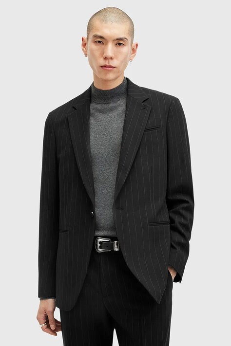 Σακάκι AllSaints HEDDON χρώμα: μαύρο, M041QB