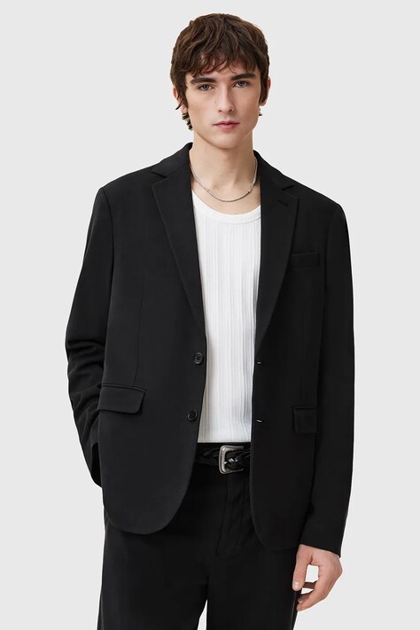 Σακάκι AllSaints BAY χρώμα: μαύρο, M017QC
