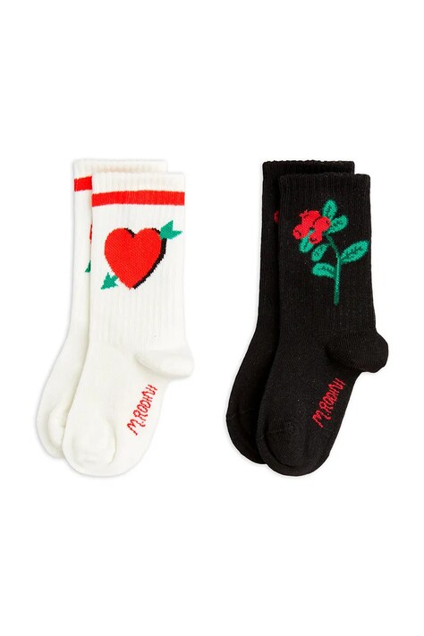 Παιδικές κάλτσες Mini Rodini Arrowed heart 2-pack χρώμα: μαύρο, 2526011000