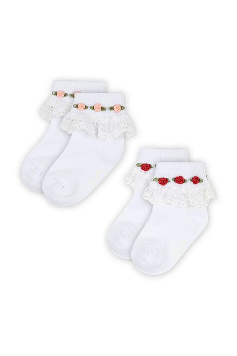Παιδικές κάλτσες Konges Sløjd 2 PACK LACE SOCKS 2-pack χρώμα: άσπρο, KS102241