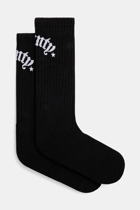 Κάλτσες Marcelo Burlon County Goth Short Socks Black White χρώμα: μαύρο, CMRA015S25KNI0031001