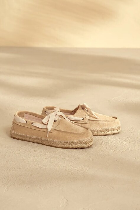 Μοκασίνια σουέτ Manebi Hamptons Boat-Shoes Espadrilles χρώμα: μπεζ, K 1.1 KW