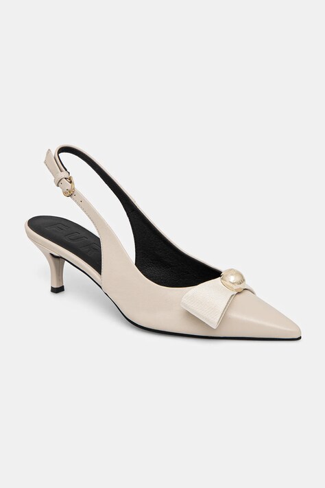 Δερμάτινες γόβες Furla Sfera Slingback χρώμα: μπεζ, YJ05SFE BX3614 1704S