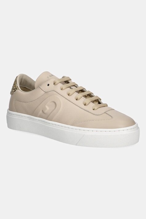Δερμάτινα αθλητικά παπούτσια Furla Enjoy Lace-Up Sneaker χρώμα: μπεζ, YJ10ENJ BX3726 3735S