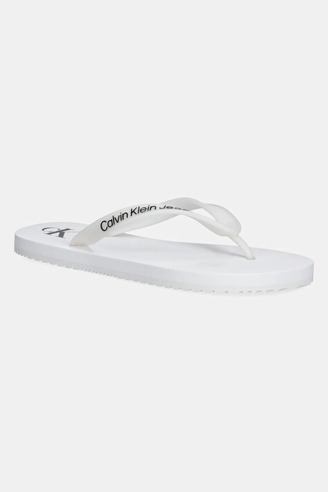 Σαγιονάρες Calvin Klein Jeans BEACH SANDAL TRANSPARENT TPU χρώμα: άσπρο, YW0YW01829