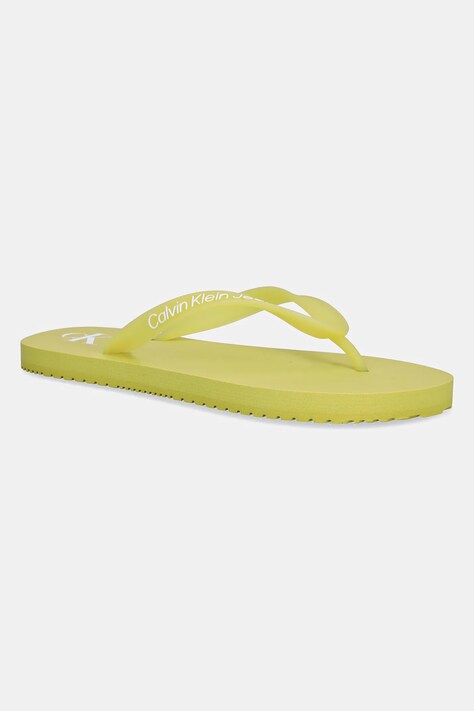 Σαγιονάρες Calvin Klein Jeans BEACH SANDAL TRANSPARENT TPU χρώμα: πράσινο, YW0YW01829