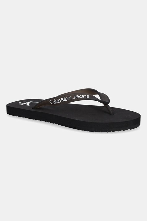 Σαγιονάρες Calvin Klein Jeans BEACH SANDAL TRANSPARENT TPU χρώμα: μαύρο, YW0YW01829