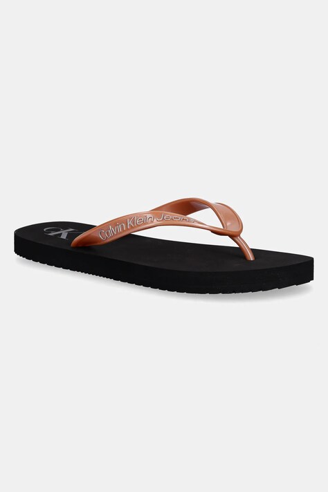 Σαγιονάρες Calvin Klein Jeans BEACH SANDAL MONOLOGO TPU χρώμα: πορτοκαλί, YW0YW01719
