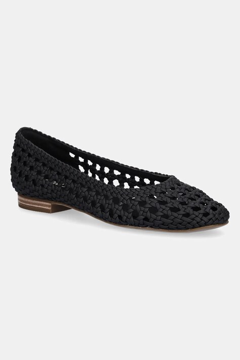 Μπαλαρίνες Toms BLACK WOVEN BASKET χρώμα: μαύρο, 10022017
