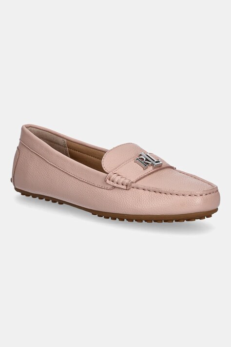 Δερμάτινα μοκασίνια Lauren Ralph Lauren Barnsbury χρώμα: ροζ, 802942768013