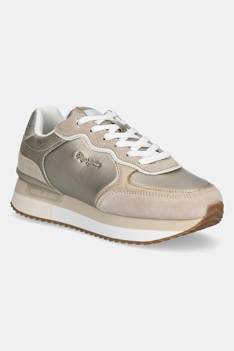 Αθλητικά Pepe Jeans RUSPER SHINE χρώμα: μπεζ, PLS60033