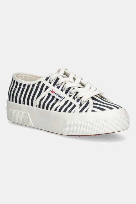 Πάνινα παπούτσια Superga STRIPES PRINT χρώμα: ναυτικό μπλε, S2136YW
