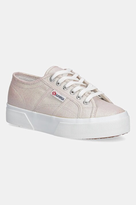 Πάνινα παπούτσια Superga PLATFORM LAME χρώμα: πορτοκαλί, S6128SW