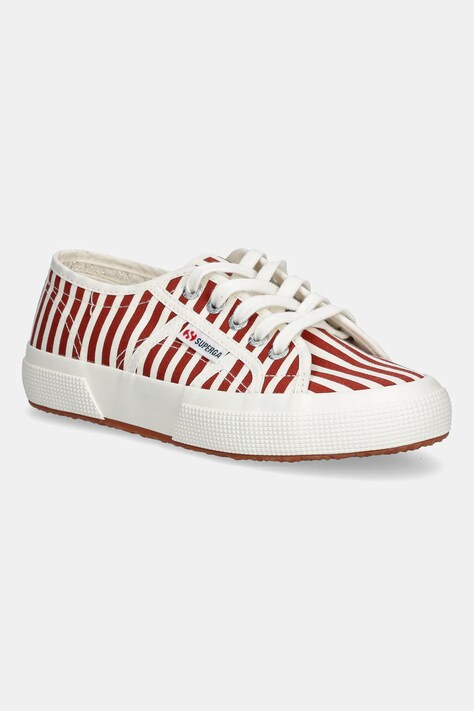 Πάνινα παπούτσια Superga STRIPES PRINT χρώμα: κόκκινο, S8148TW