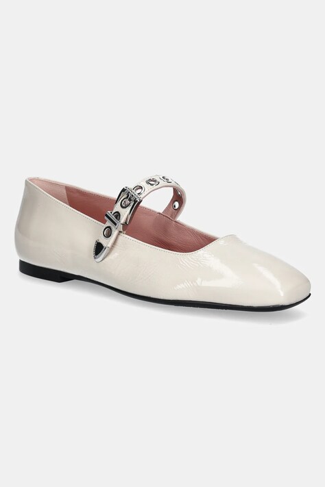 Δερμάτινες μπαλαρίνες Pretty Ballerinas Camille χρώμα: μπεζ, 52211_A