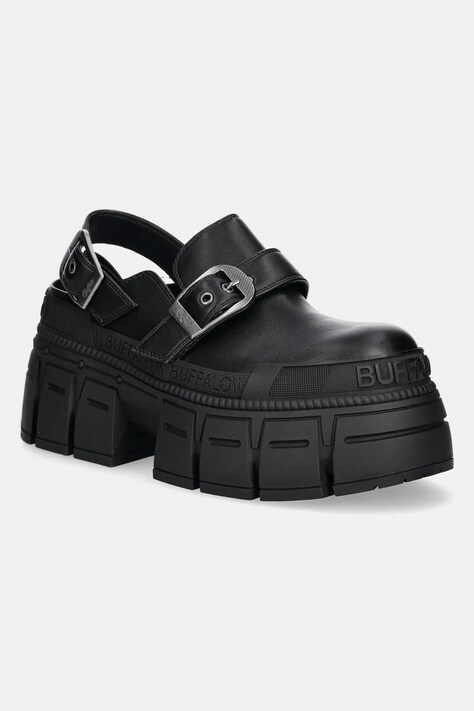 Μοκασίνια Buffalo Gospher Clog Snd χρώμα: μαύρο, 1624085-BLK