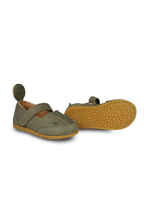 Δερμάτινες μπαλαρίνες για παιδιά Donsje Langu Shoes Chameleon χρώμα: πράσινο, 1502001
