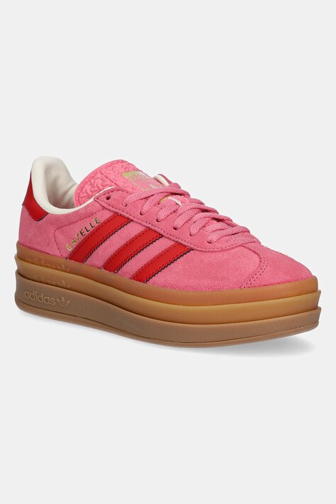 Παιδικά sneakers σουέτ adidas Originals GAZELLE BOLD χρώμα: ροζ, JQ7407