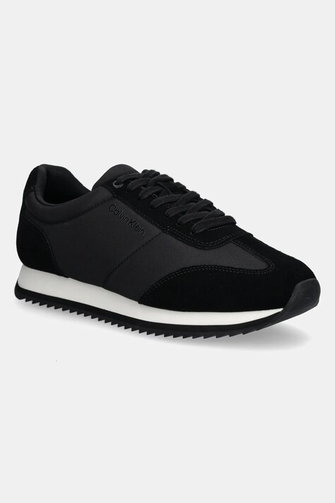 Αθλητικά Calvin Klein LOW TOP LACE UP MIX χρώμα: μαύρο, HM0HM01667