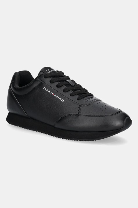 Αθλητικά Tommy Hilfiger LO RUNNER PU MIX χρώμα: μαύρο, FM0FM05419