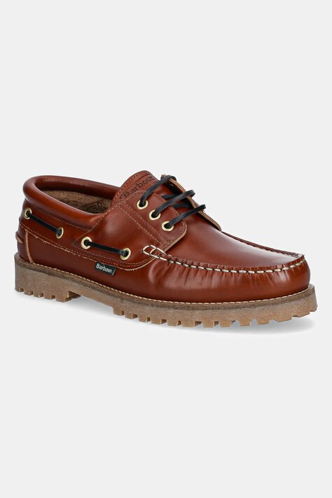 Δερμάτινα κλειστά παπούτσια Barbour Deck χρώμα: καφέ, MFO0795TA32