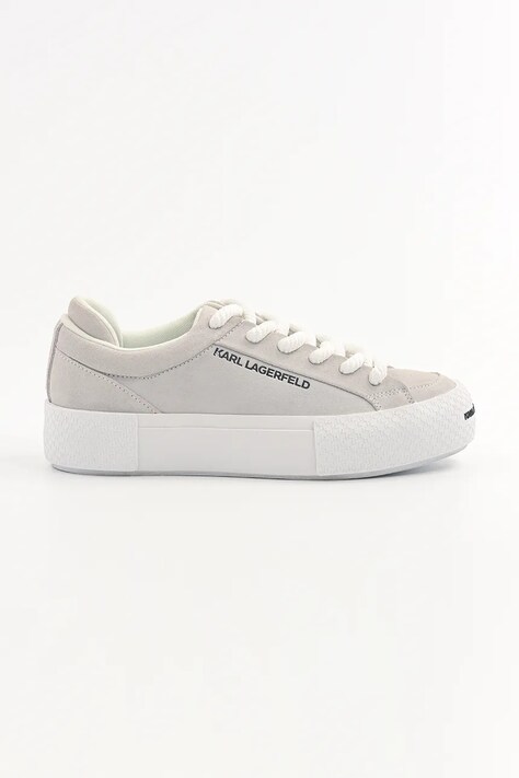 Σουέτ sneakers Karl Lagerfeld SKATE LO LACE χρώμα: γκρι, KL50722