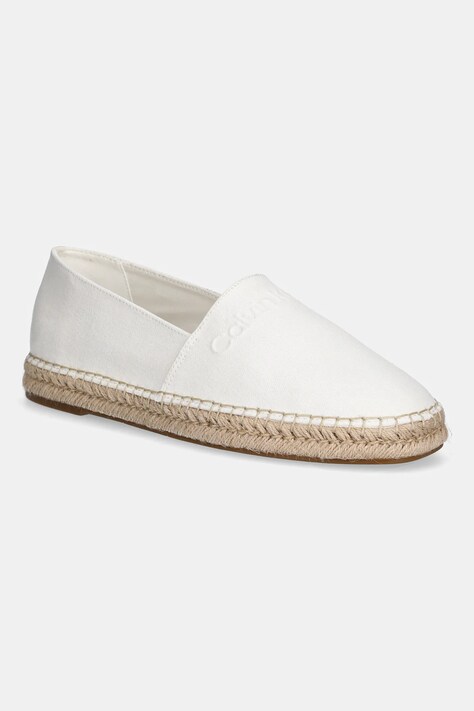 Εσπαντρίγιες Calvin Klein ESPADRILLE CV LOGO χρώμα: άσπρο, HM0HM01808
