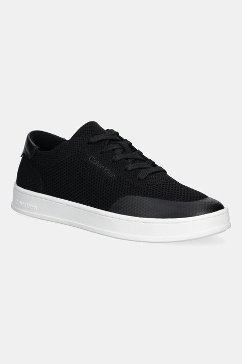 Αθλητικά Calvin Klein LOW TOP LACE UP KNIT χρώμα: μαύρο, HM0HM01726