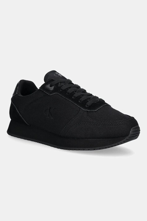 Αθλητικά Calvin Klein Jeans RUNNER SOCK LACEUP MG CANVAS χρώμα: μαύρο, YM0YM01217