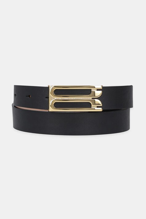 Δερμάτινη ζώνη Victoria Beckham χρώμα: μαύρο, 1125ABL006369A