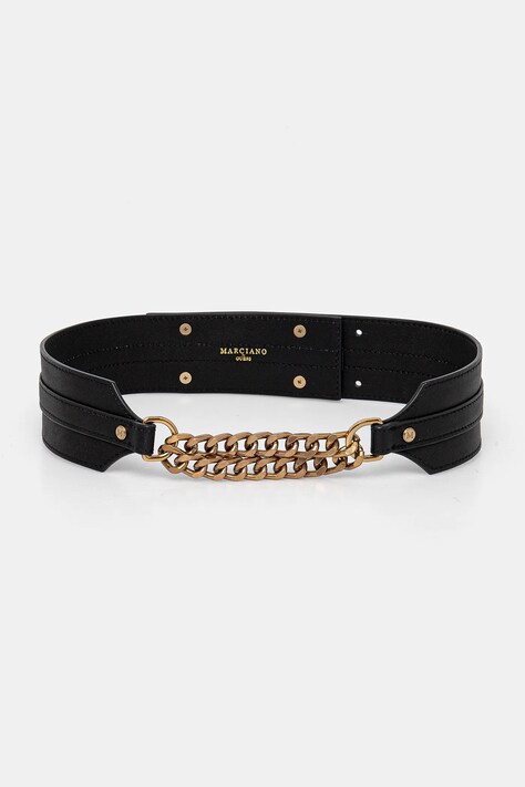 Δερμάτινη ζώνη Marciano Guess χρώμα: μαύρο, 5GGZ14 7330A