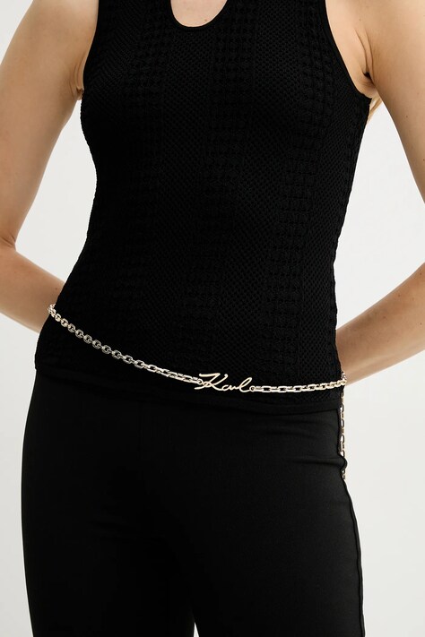 Ζώνη Karl Lagerfeld χρώμα: χρυσαφί, A1W33203