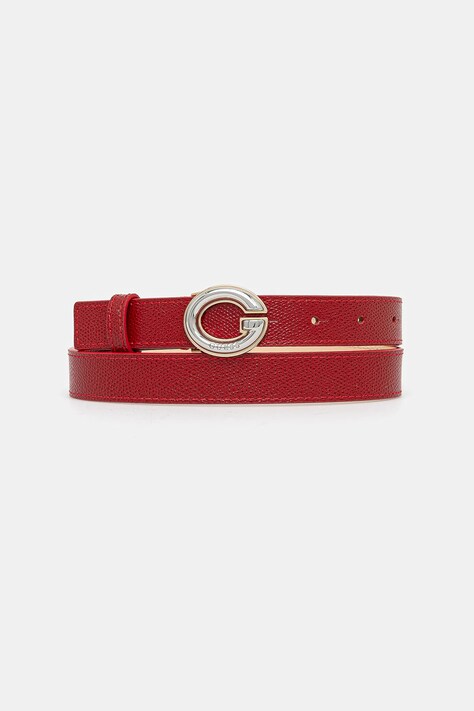 Δερμάτινη ζώνη Guess PUFFY χρώμα: κόκκινο, BW9233 P5215