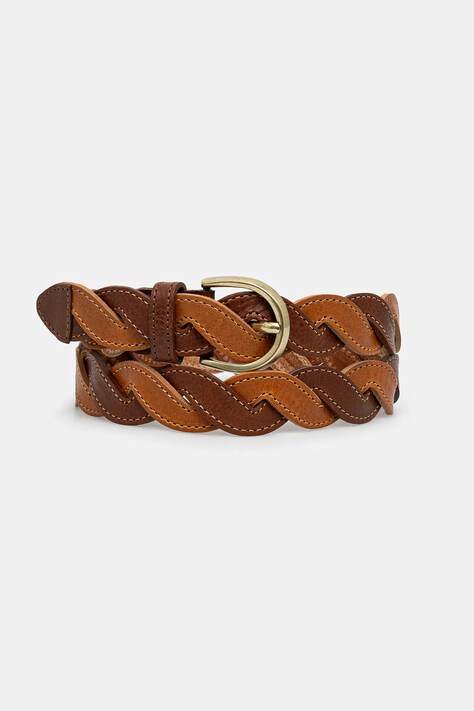 Δερμάτινη ζώνη Drôle de Monsieur La Ceinture Tresse χρώμα: καφέ, G-AC169-LH030-CG