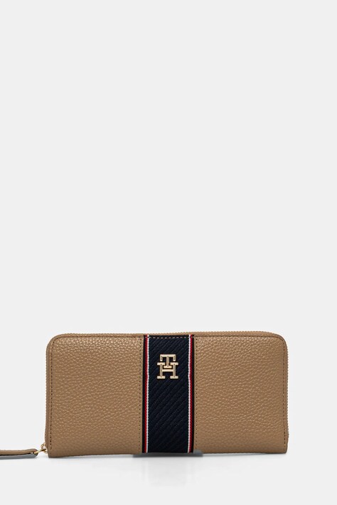 Πορτοφόλι Tommy Hilfiger χρώμα: μπεζ, AW0AW16921