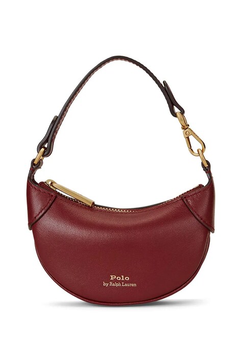 Δερμάτινη τσάντα Polo Ralph Lauren χρώμα: μπορντό, 427938050