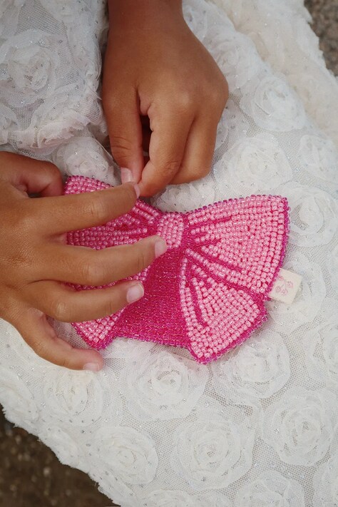 Παιδικό πορτοφόλι Konges Sløjd BEADED BOW WALLET χρώμα: ροζ, KS103212