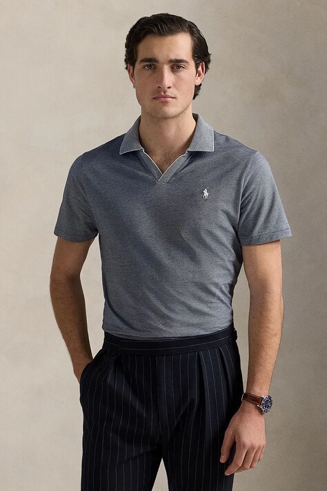 Βαμβακερό μπλουζάκι πόλο Polo Ralph Lauren χρώμα: ναυτικό μπλε, 710956819
